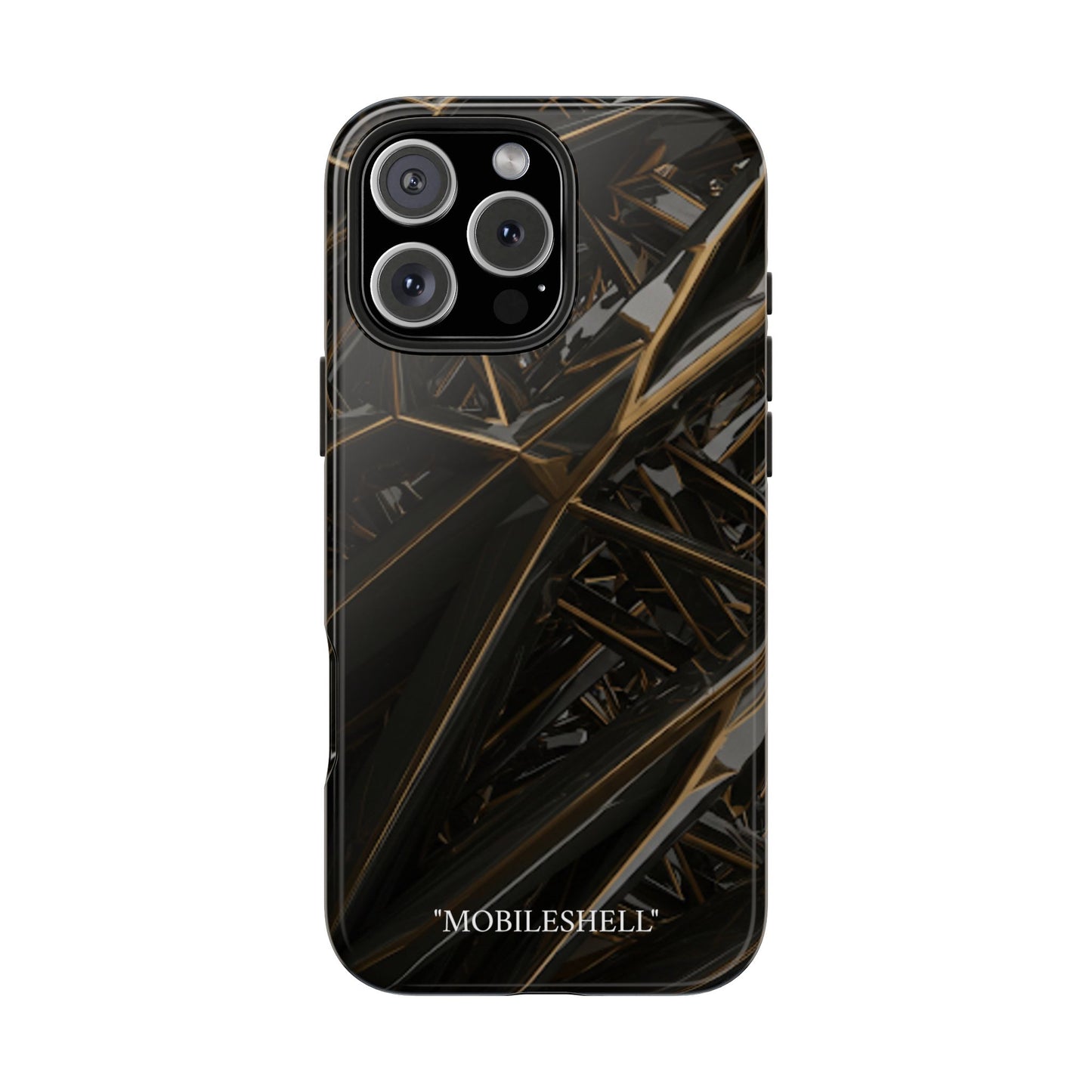 Abstract black gold pattern tough phone case