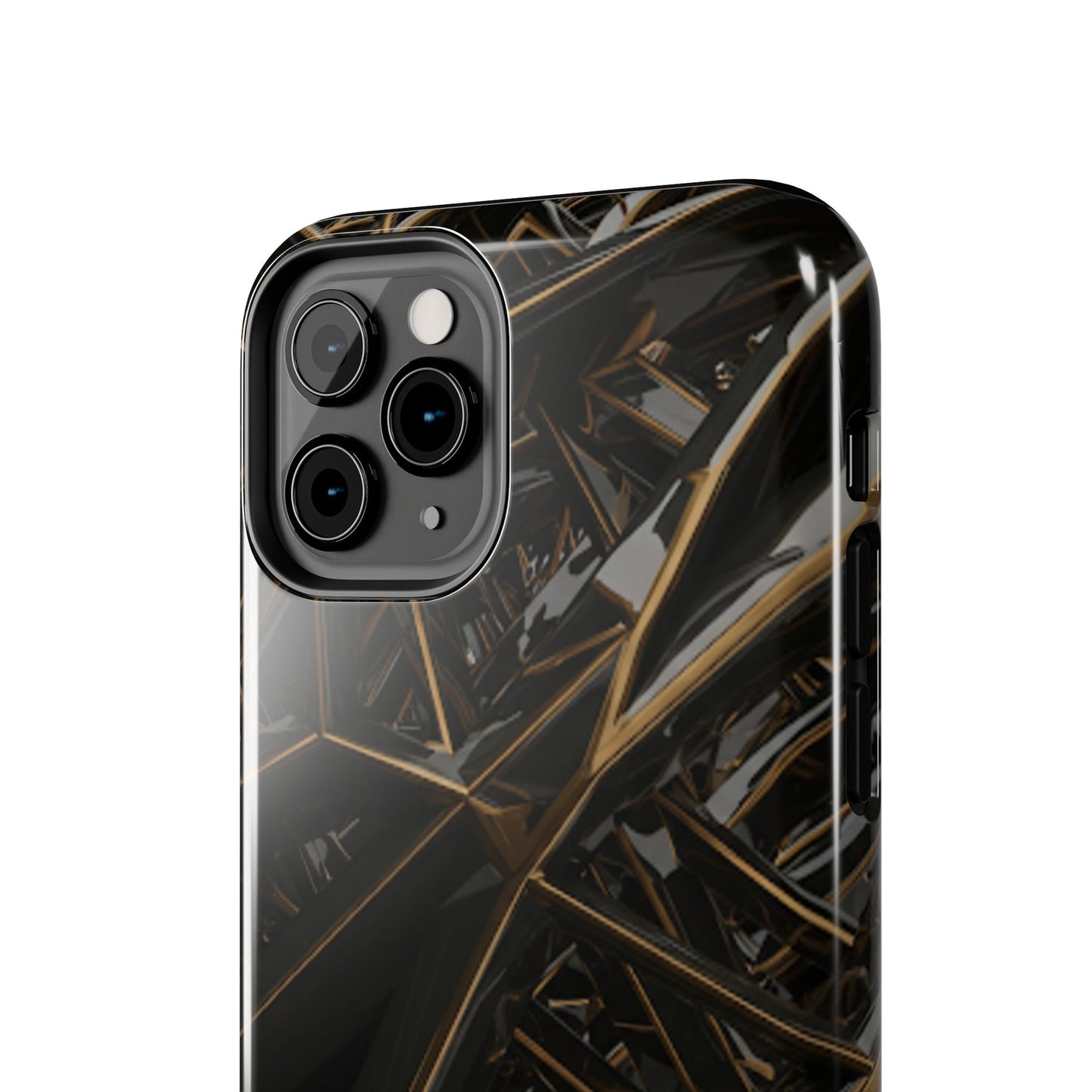 Abstract black gold pattern tough phone case