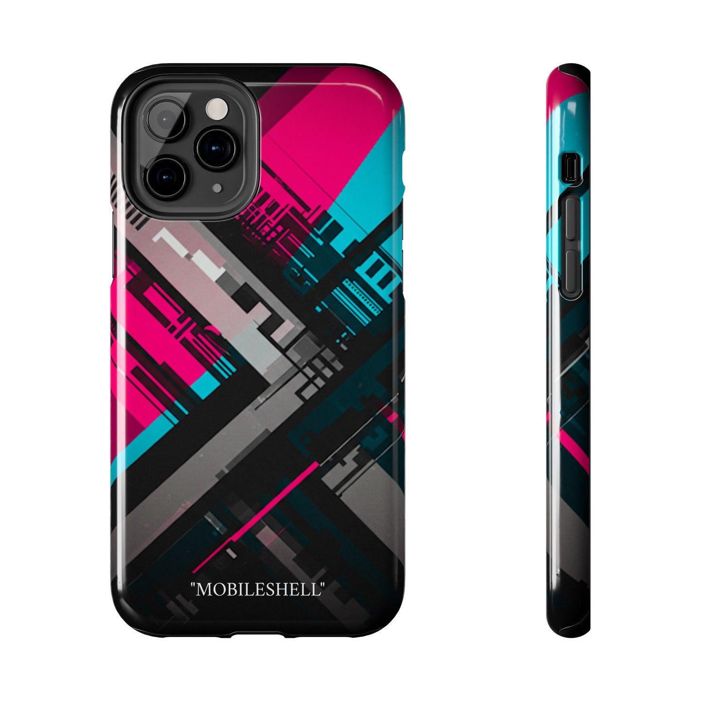 Abstract cyber tough phone case