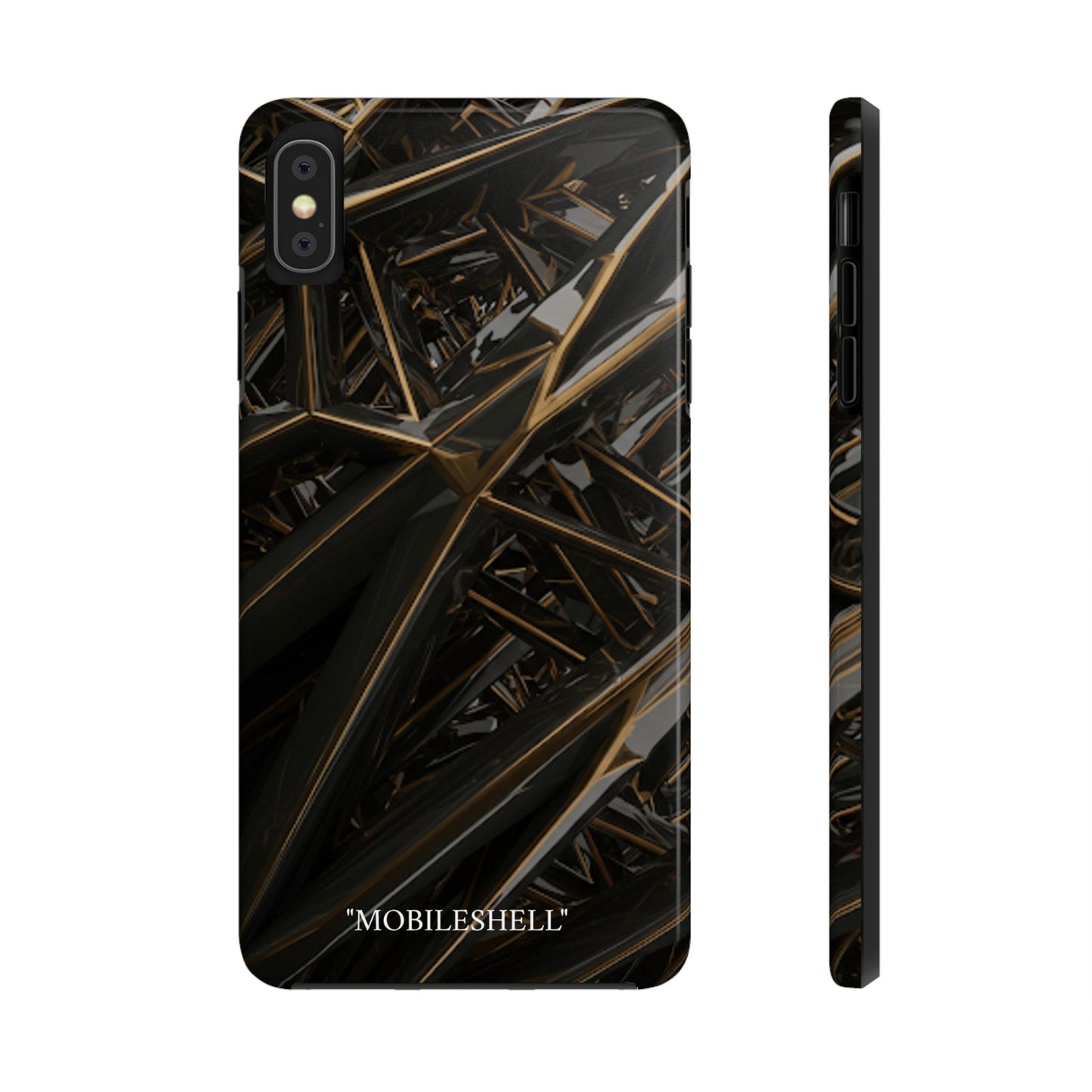 Abstract black gold pattern tough phone case