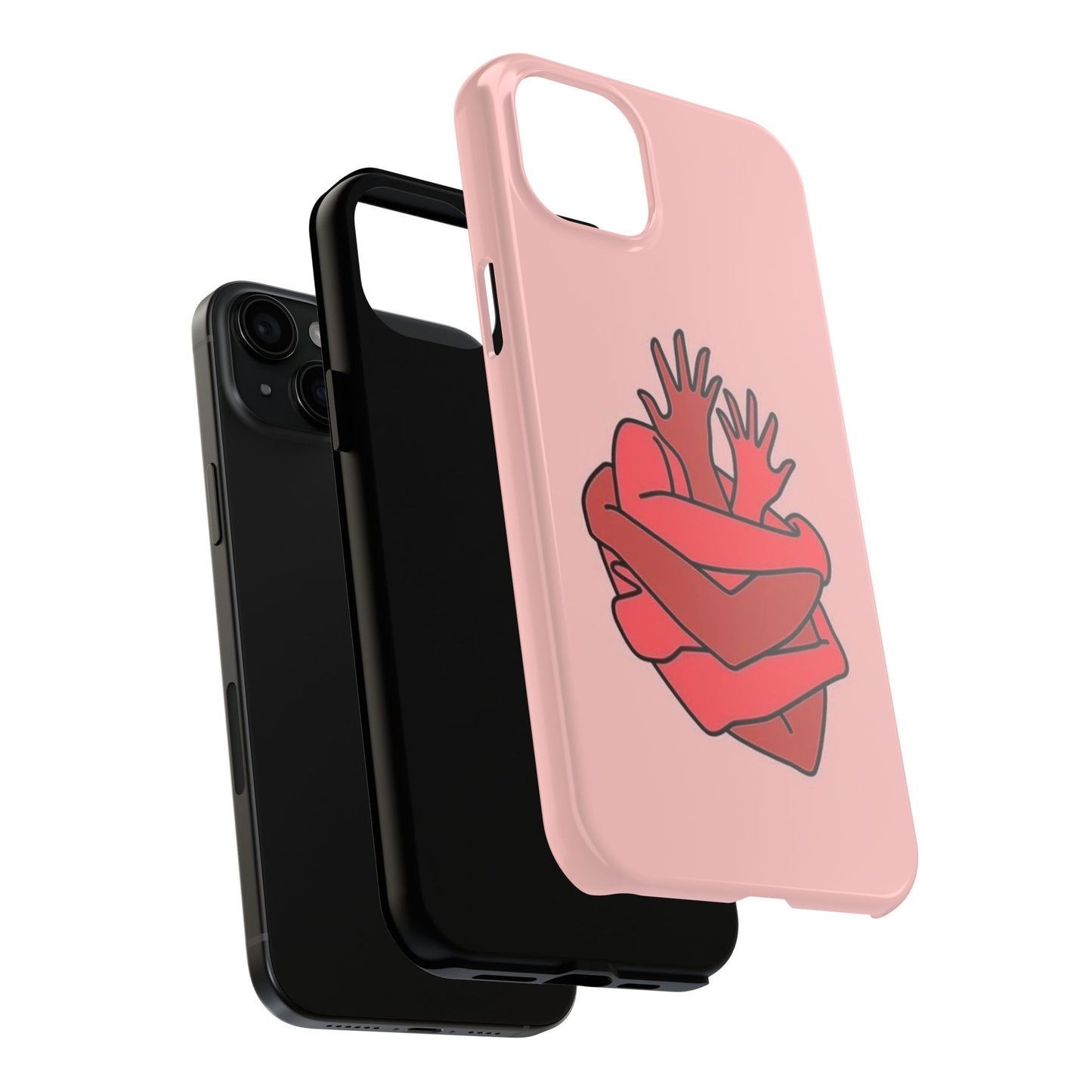 Artistic Heart Embrace Phone Case