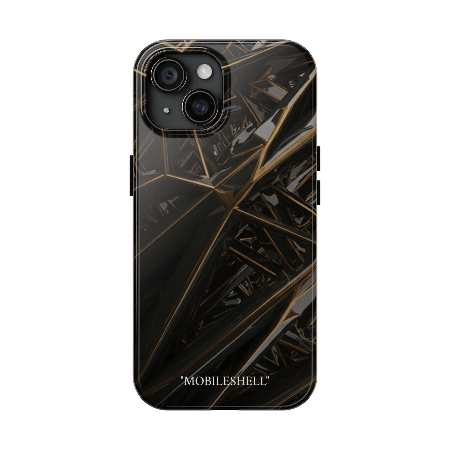 Abstract black gold pattern tough phone case