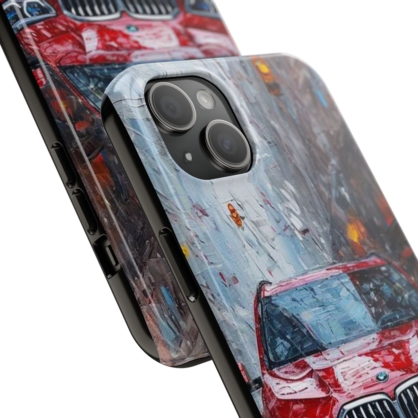 Red BMW pain art tough phone case