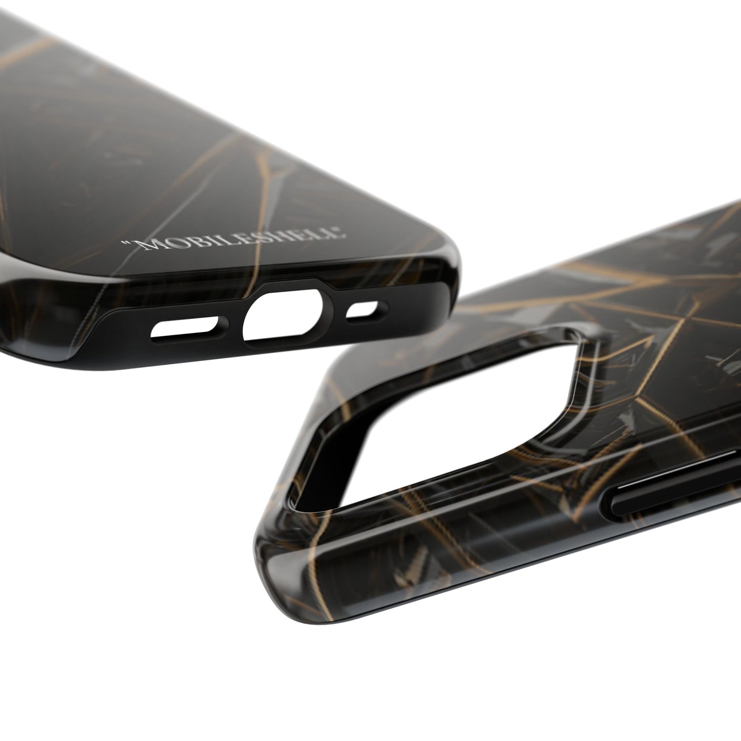 Abstract black gold pattern tough phone case