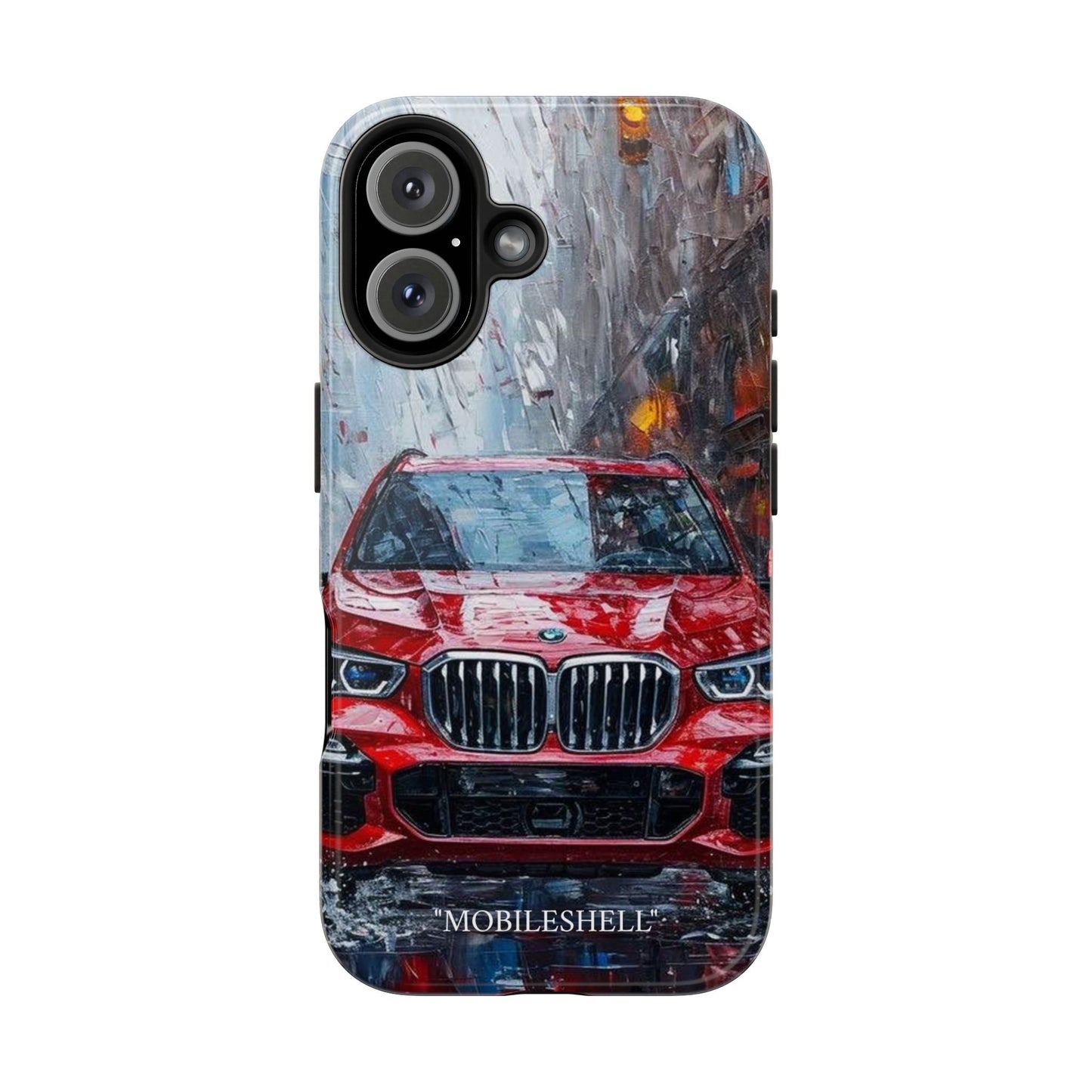 Red BMW pain art tough phone case