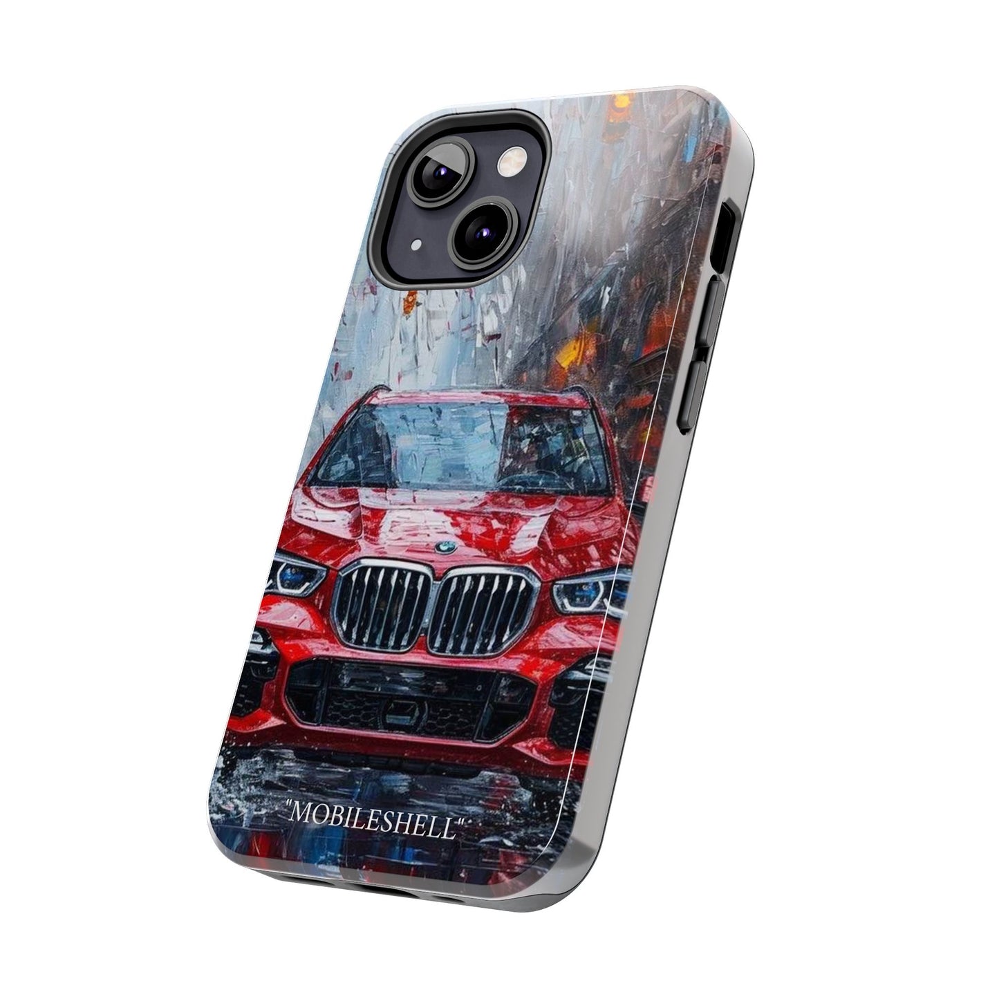 Red BMW pain art tough phone case