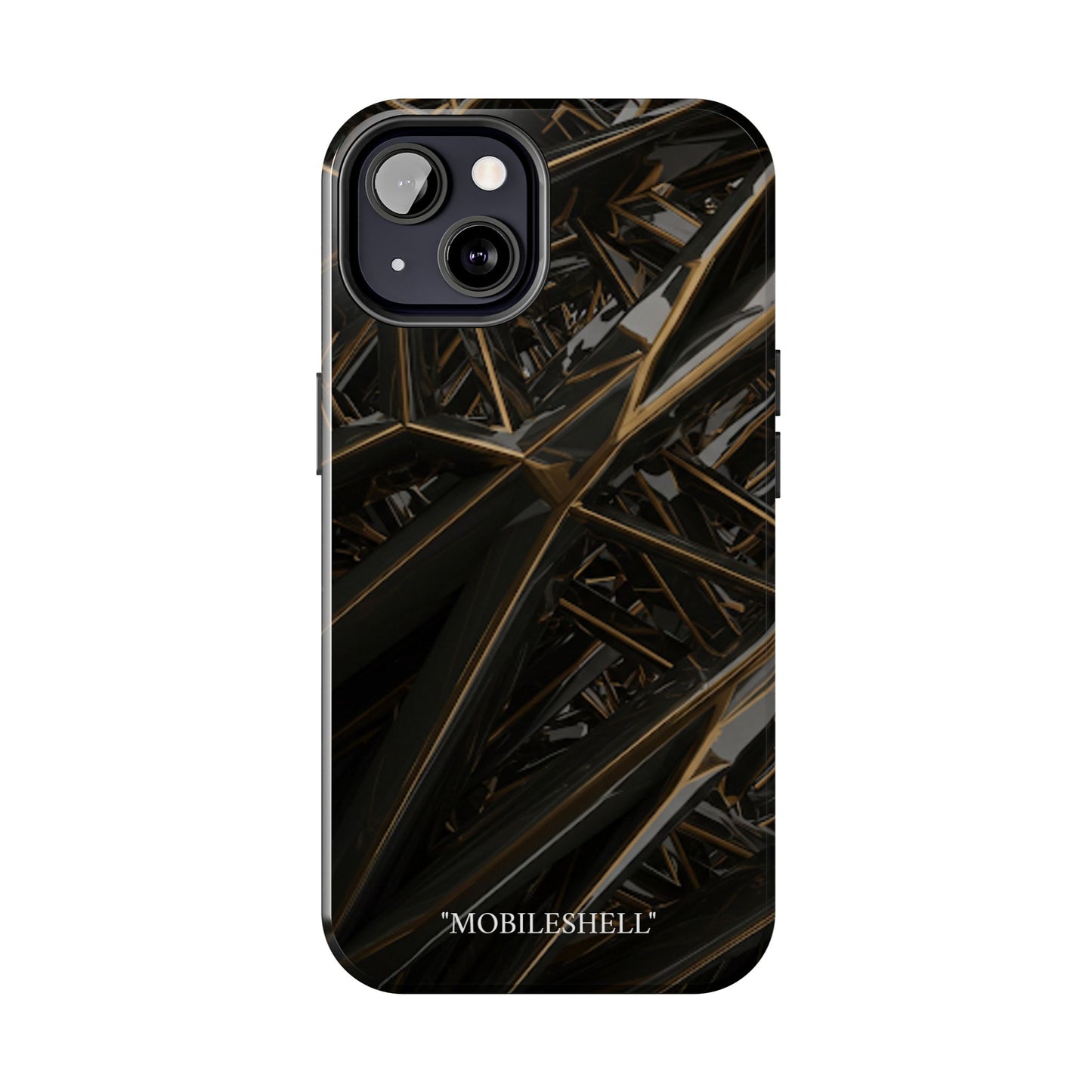 Abstract black gold pattern tough phone case