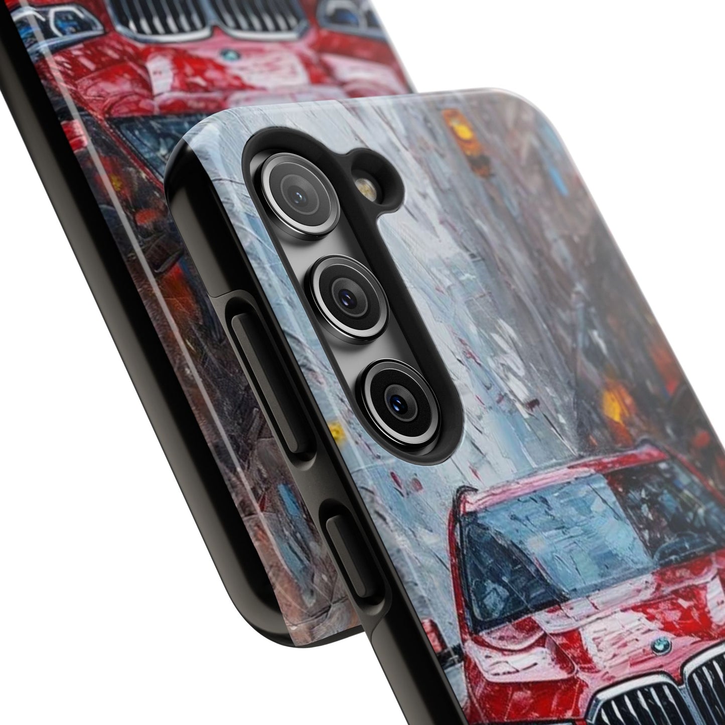 Red BMW pain art tough phone case