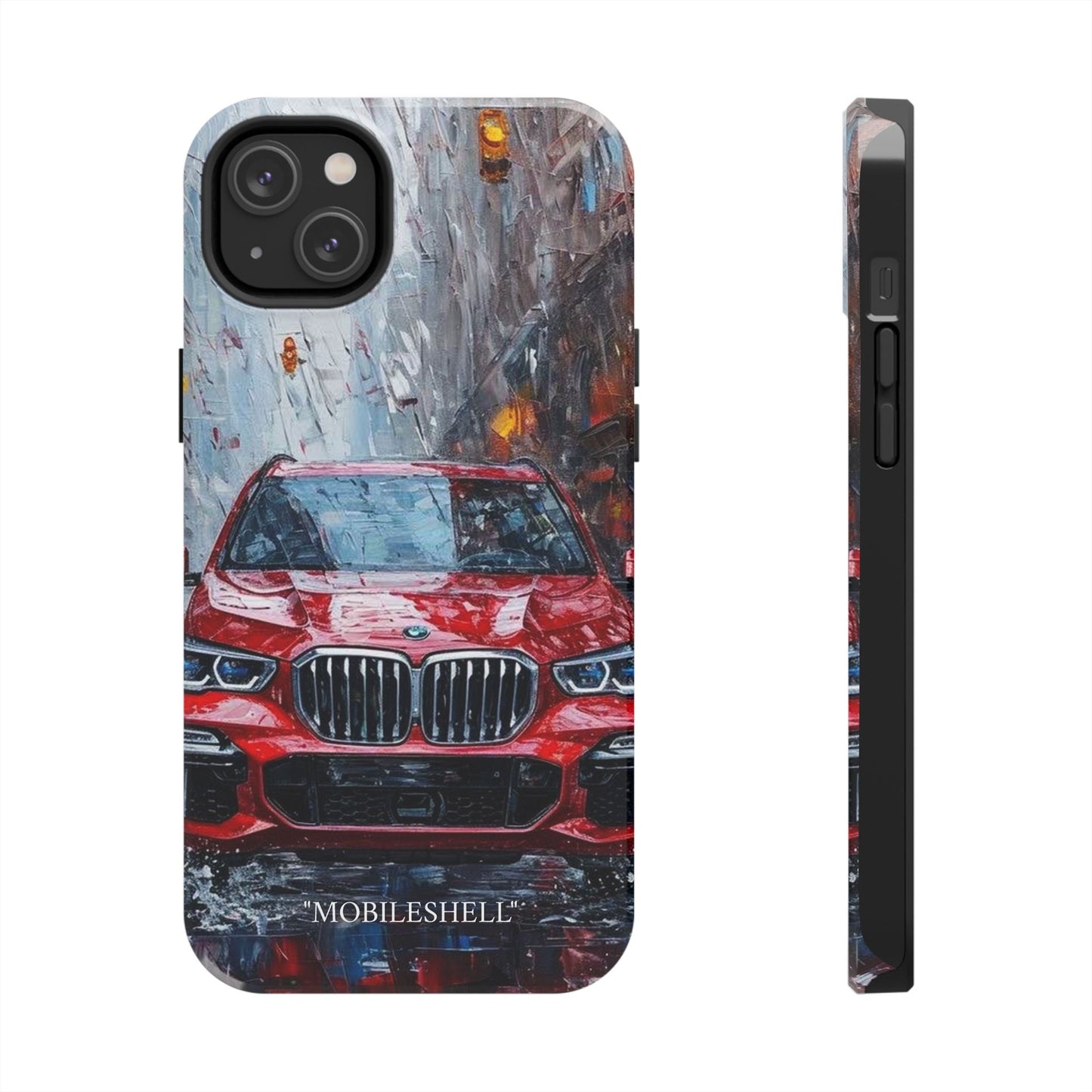 Red BMW pain art tough phone case