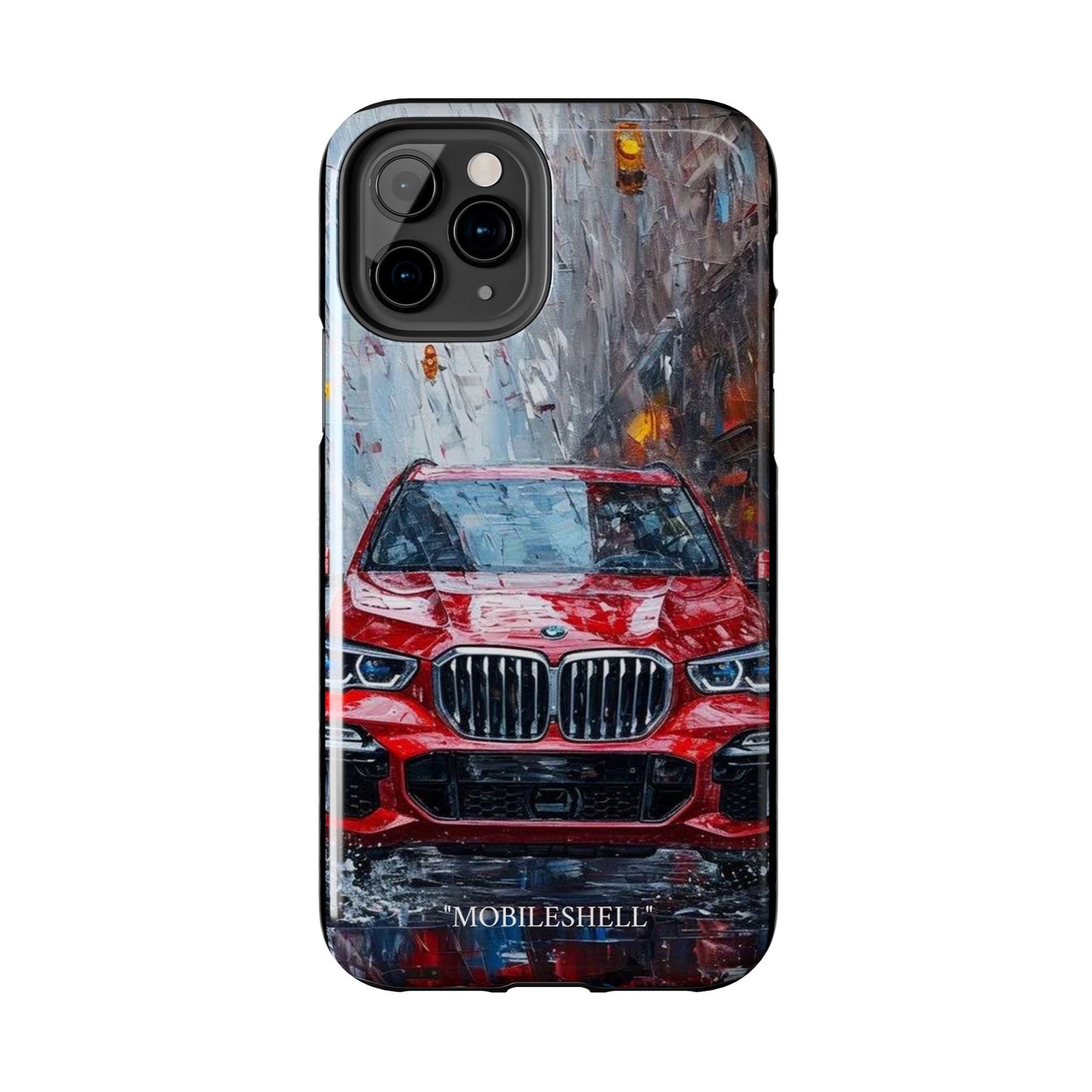 Red BMW pain art tough phone case