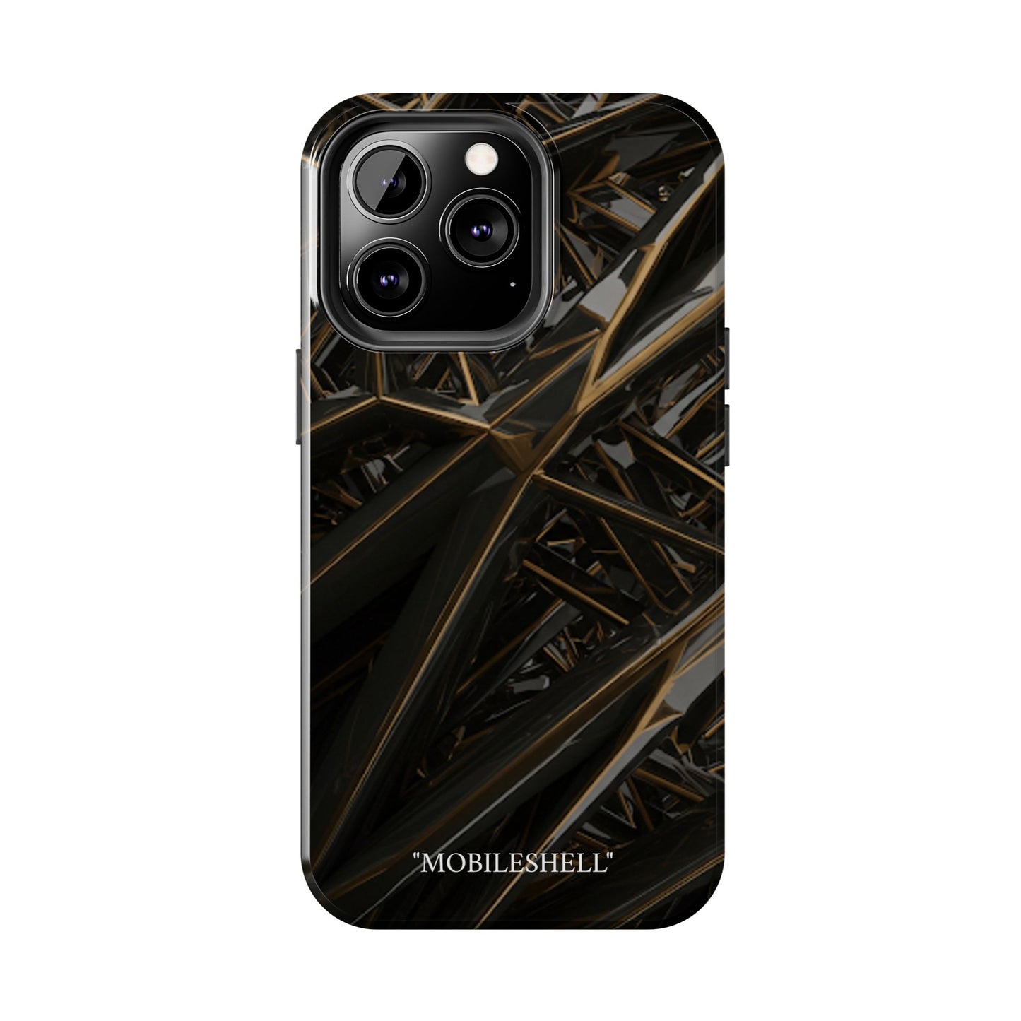 Abstract black gold pattern tough phone case