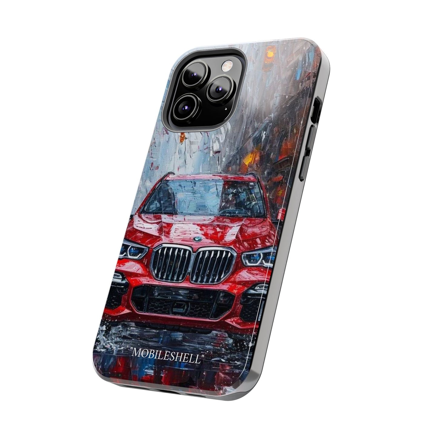 Red BMW pain art tough phone case