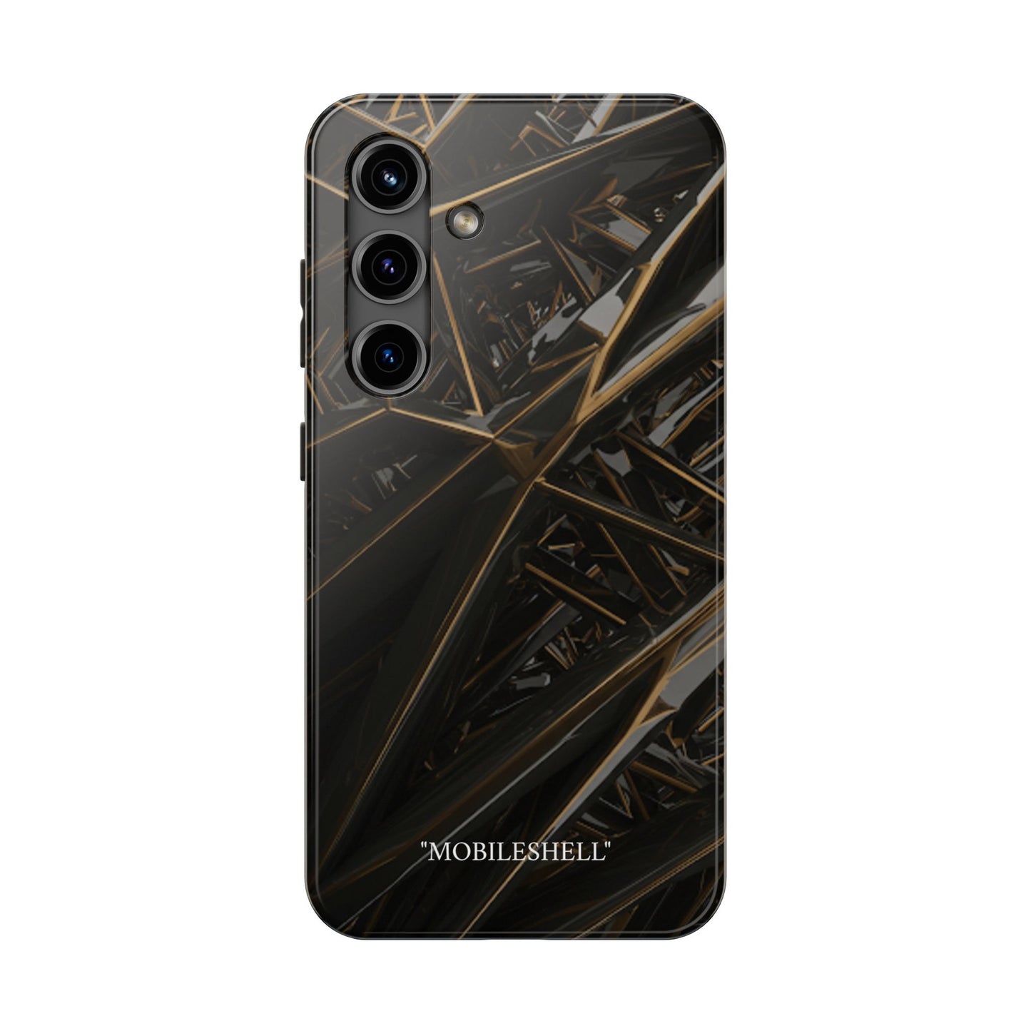 Abstract black gold pattern tough phone case