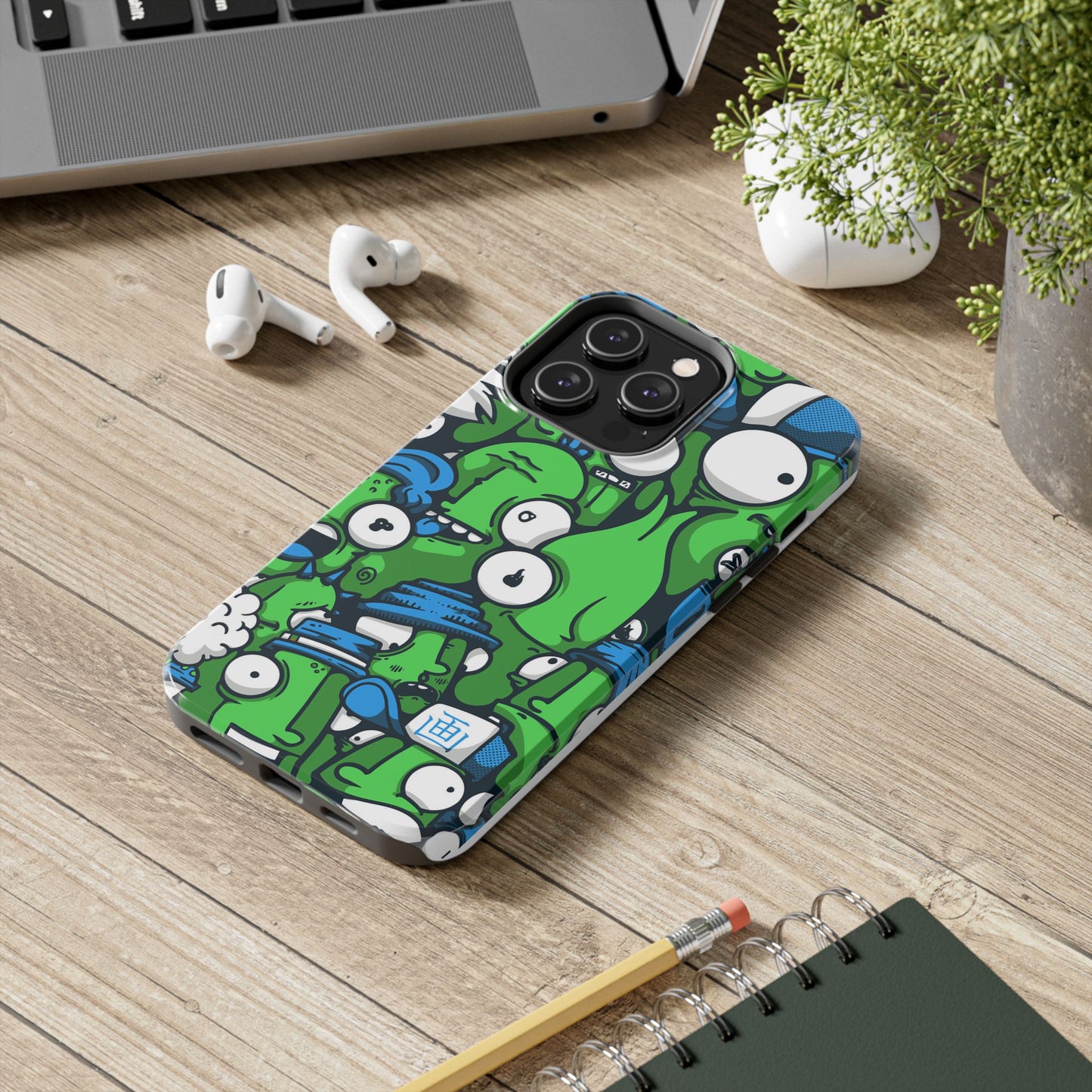 Whimsical Green Monster Phone Case