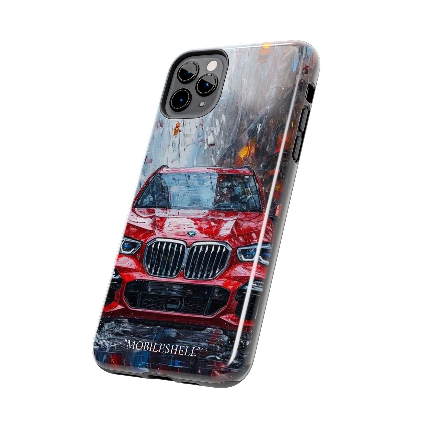 Red BMW pain art tough phone case