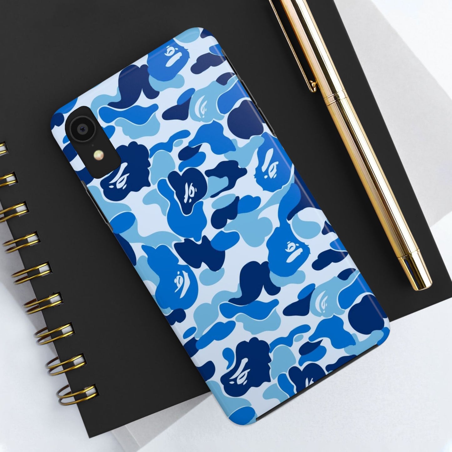 Blue Camouflage Tough Phone Case