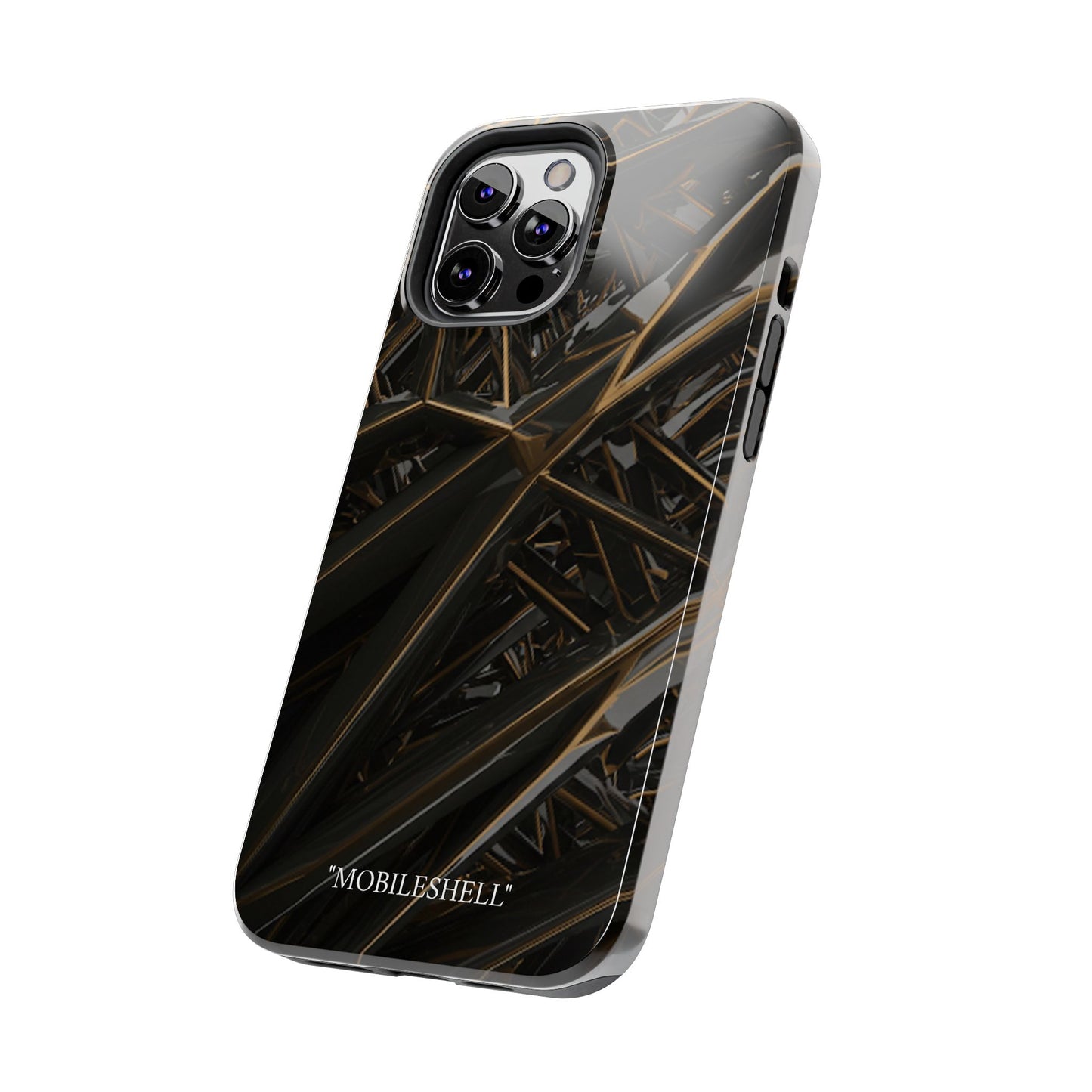 Abstract black gold pattern tough phone case