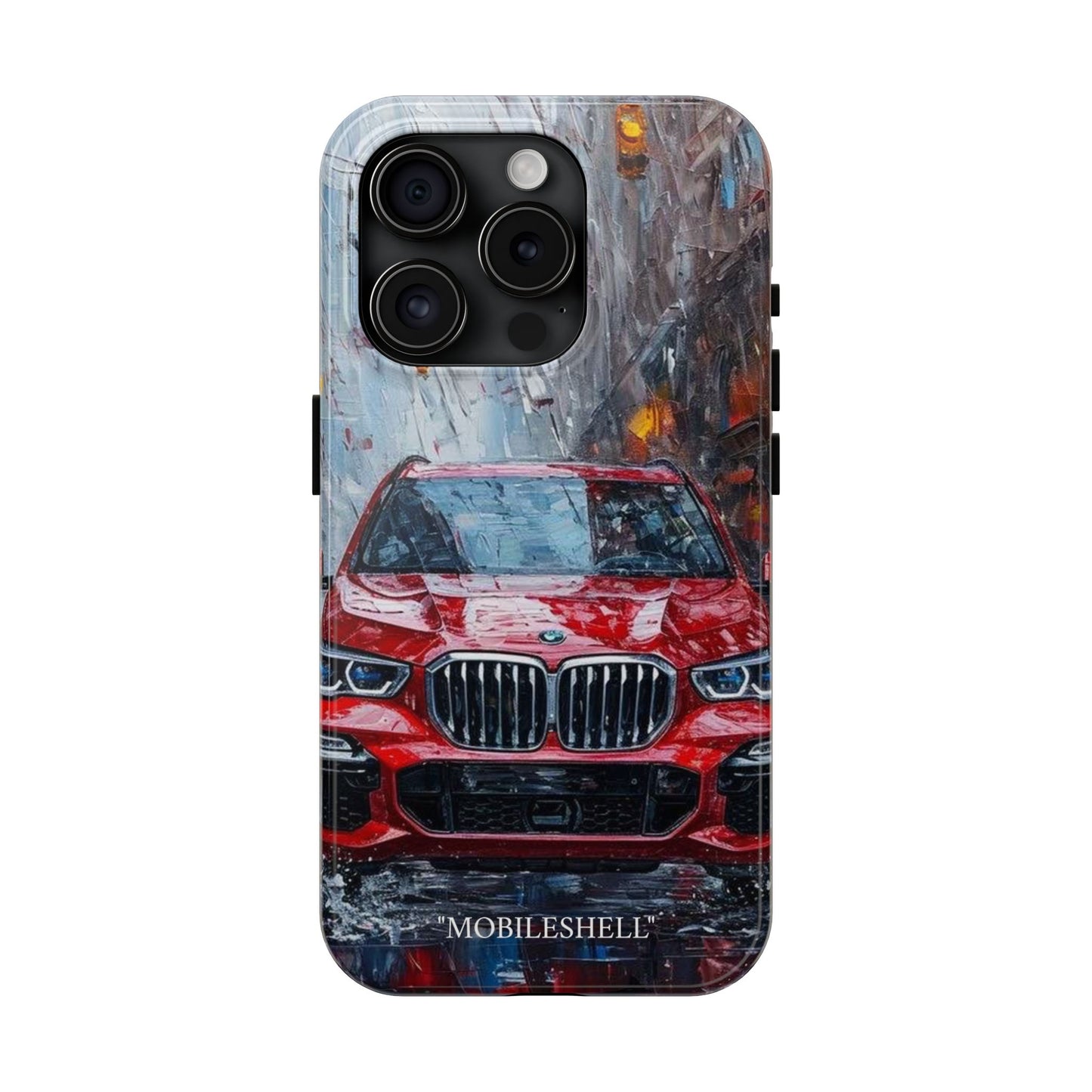 Red BMW pain art tough phone case