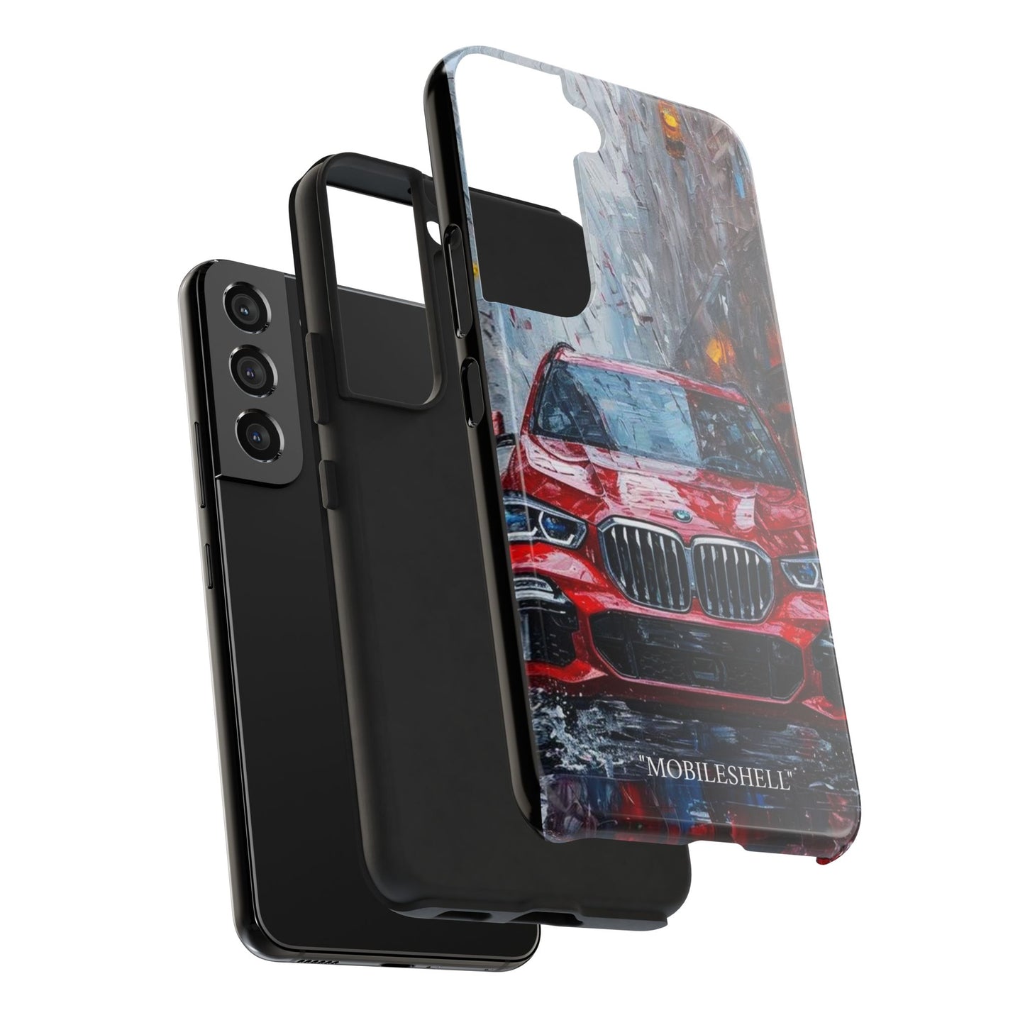 Red BMW pain art tough phone case