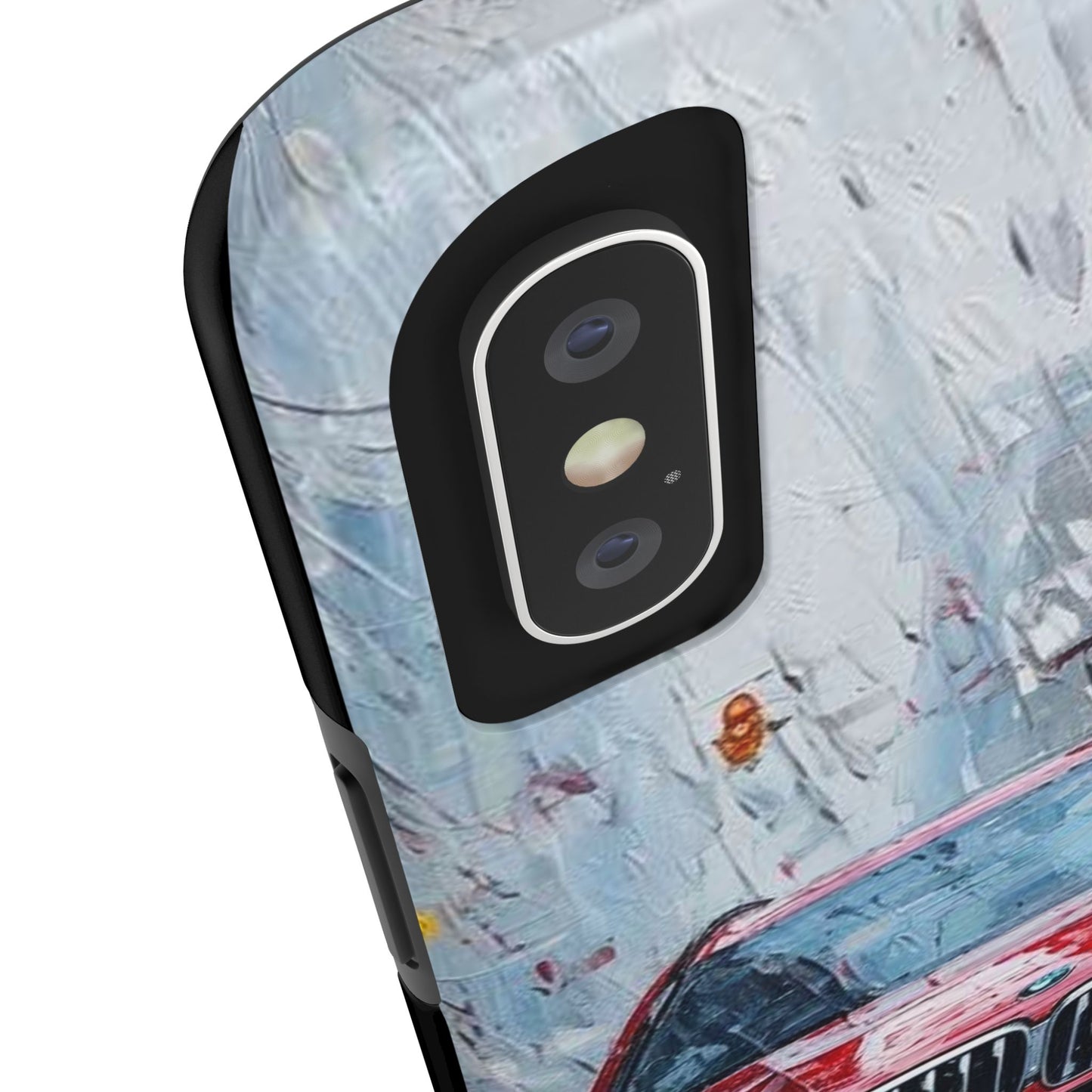 Red BMW pain art tough phone case