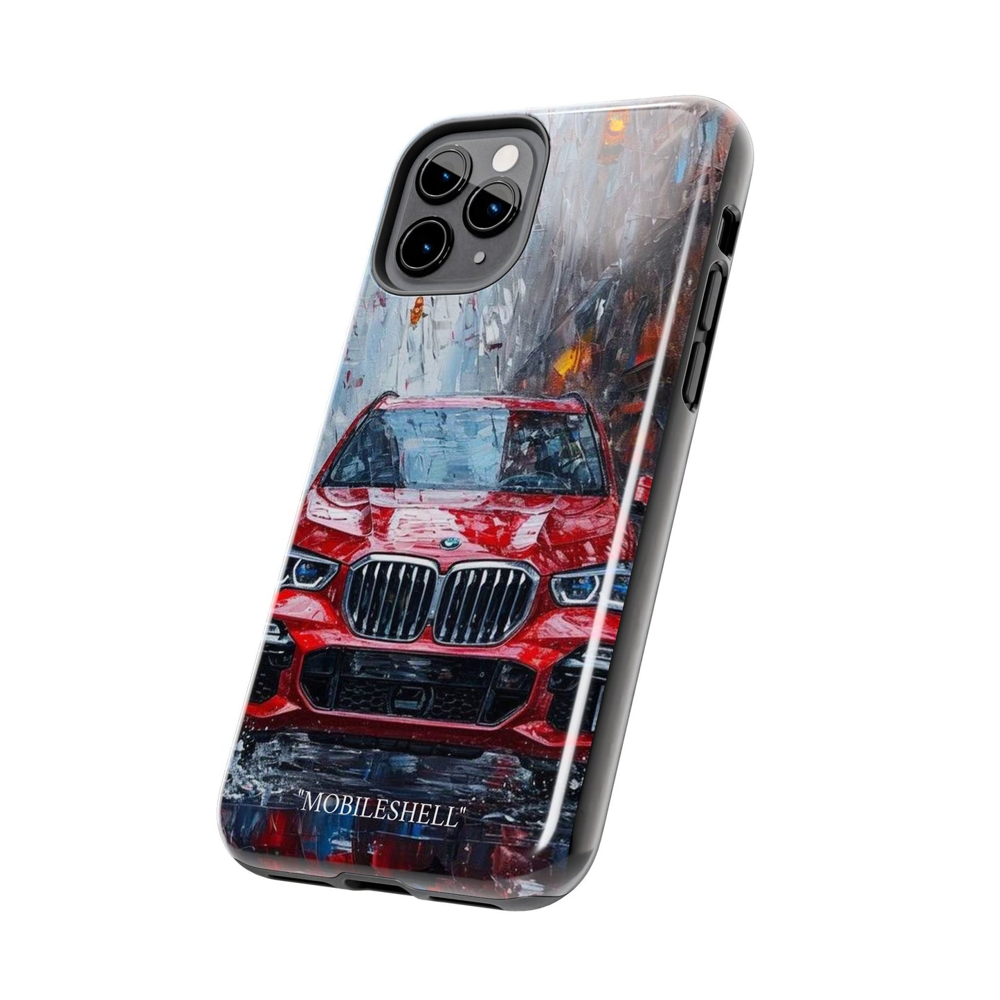 Red BMW pain art tough phone case