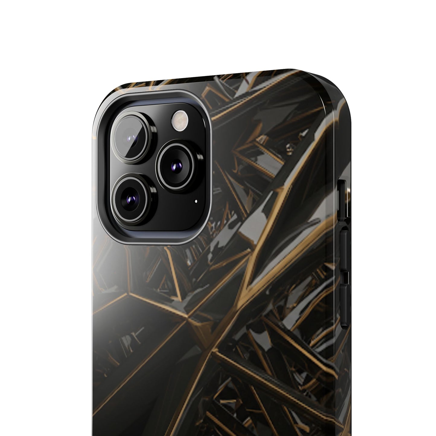 Abstract black gold pattern tough phone case