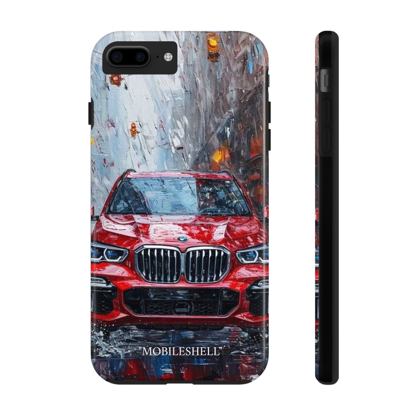 Red BMW pain art tough phone case