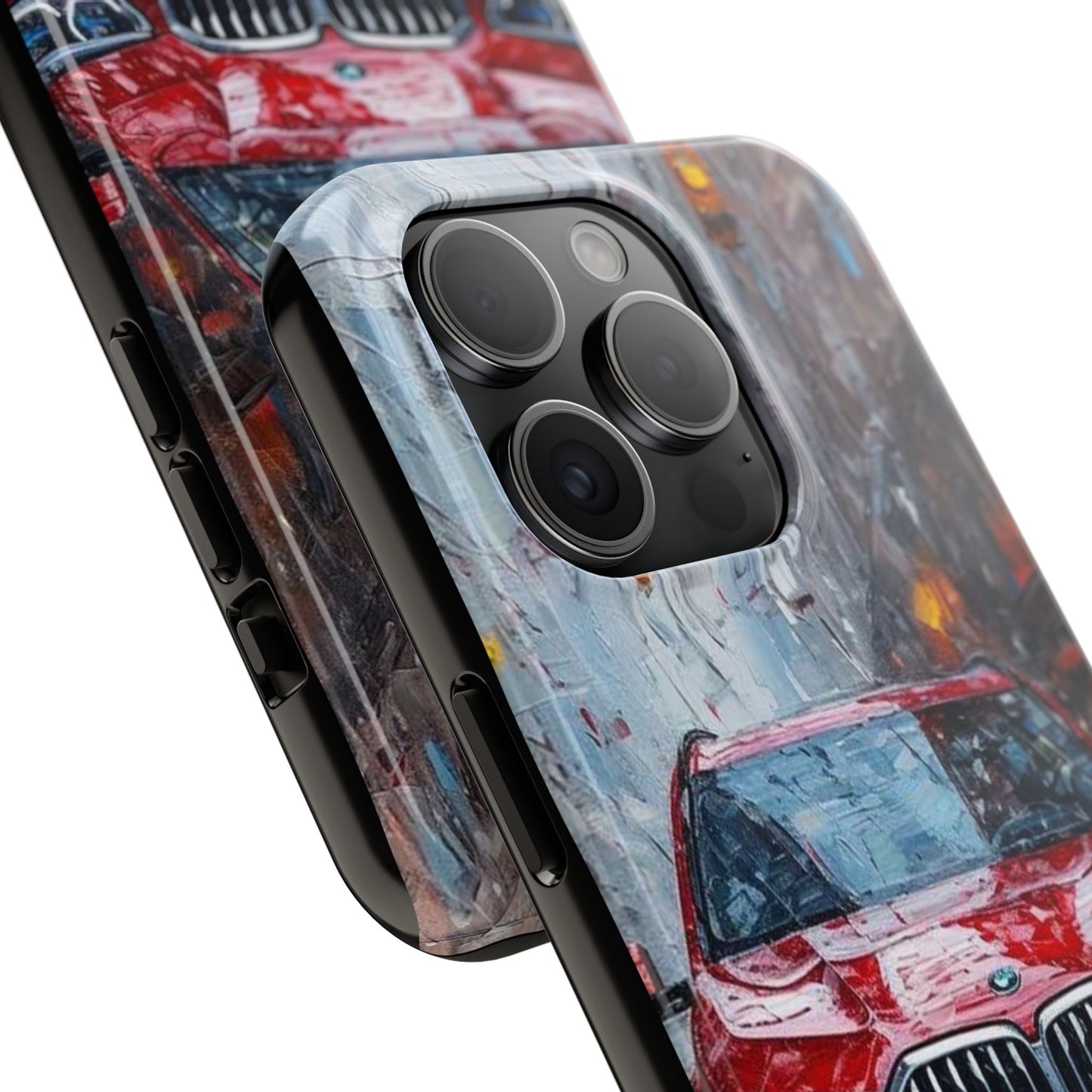 Red BMW pain art tough phone case