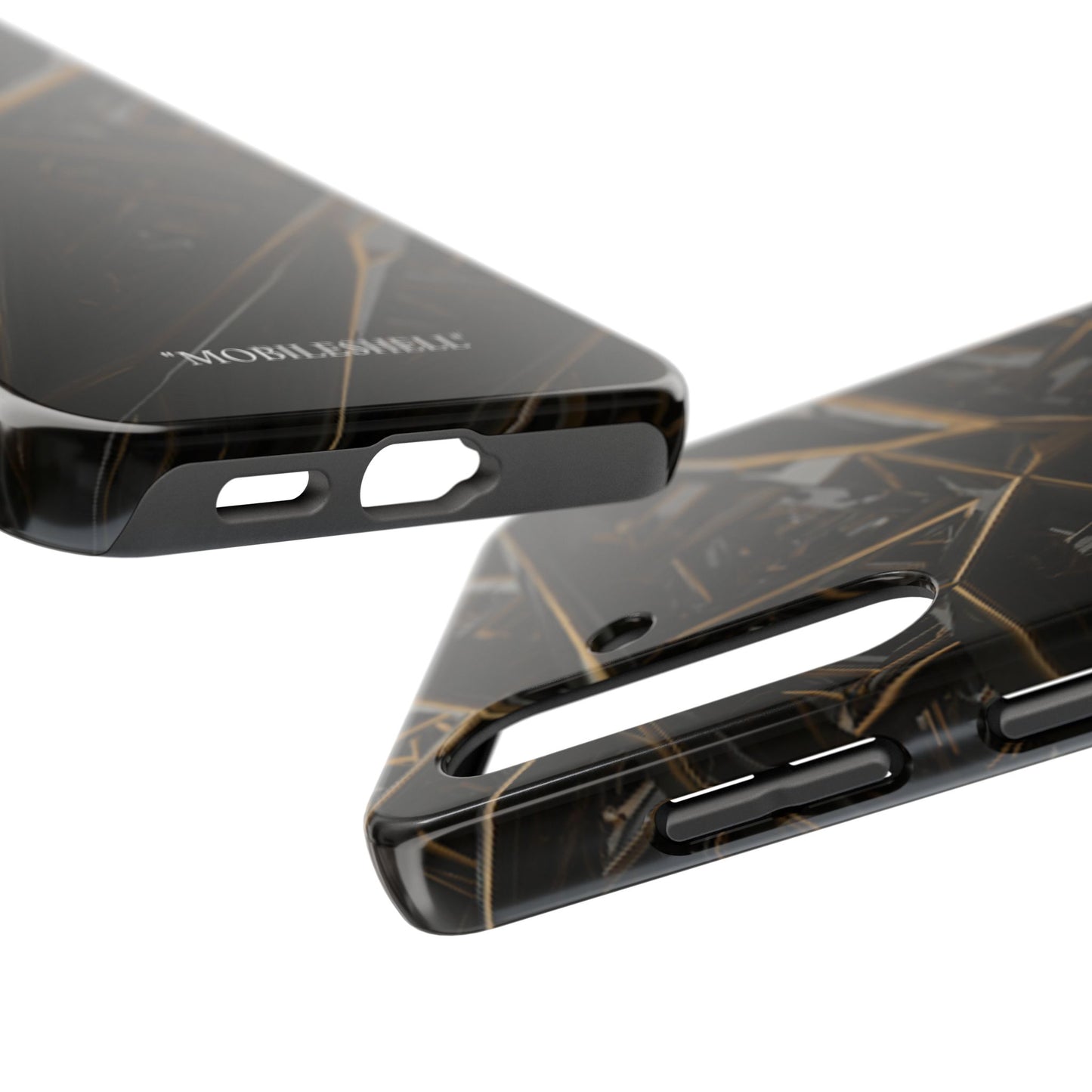 Abstract black gold pattern tough phone case