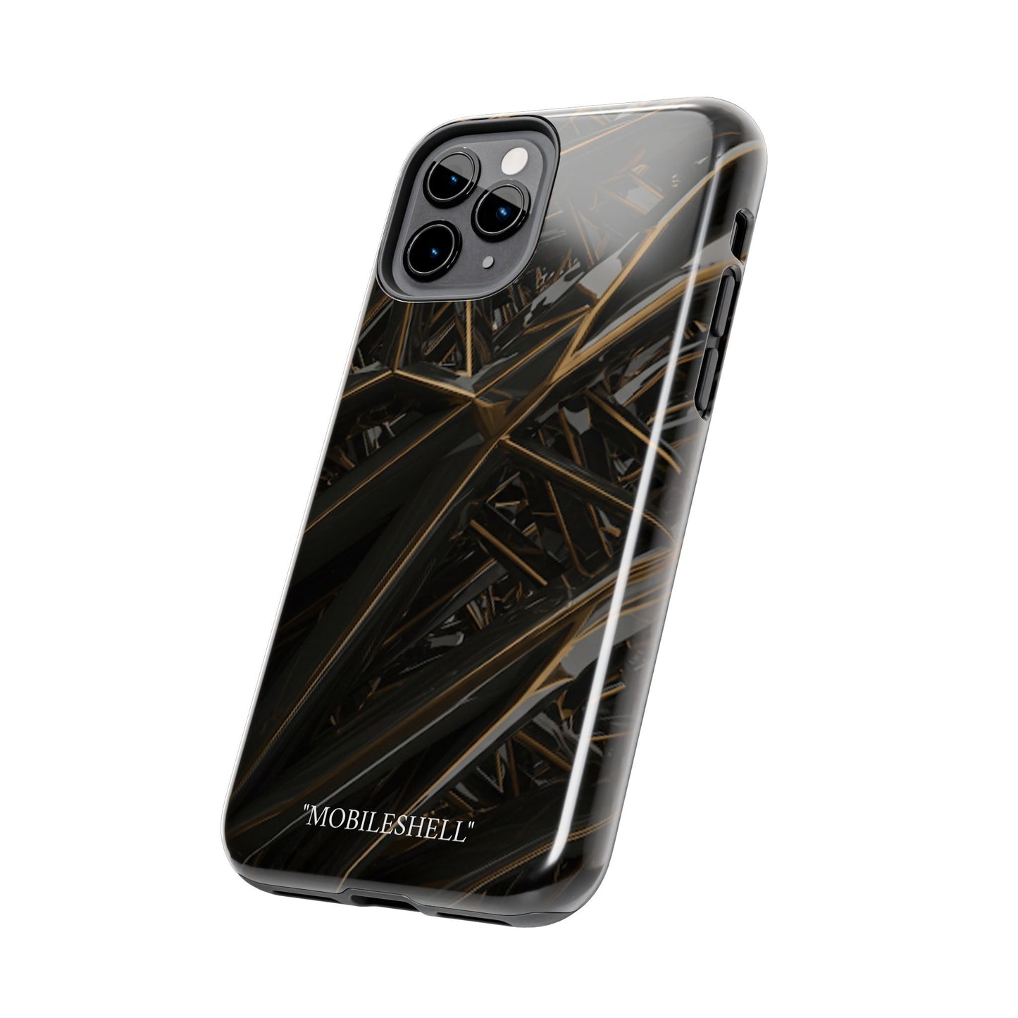 Abstract black gold pattern tough phone case