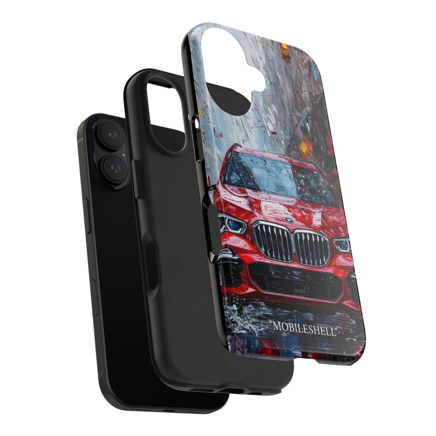 Red BMW pain art tough phone case