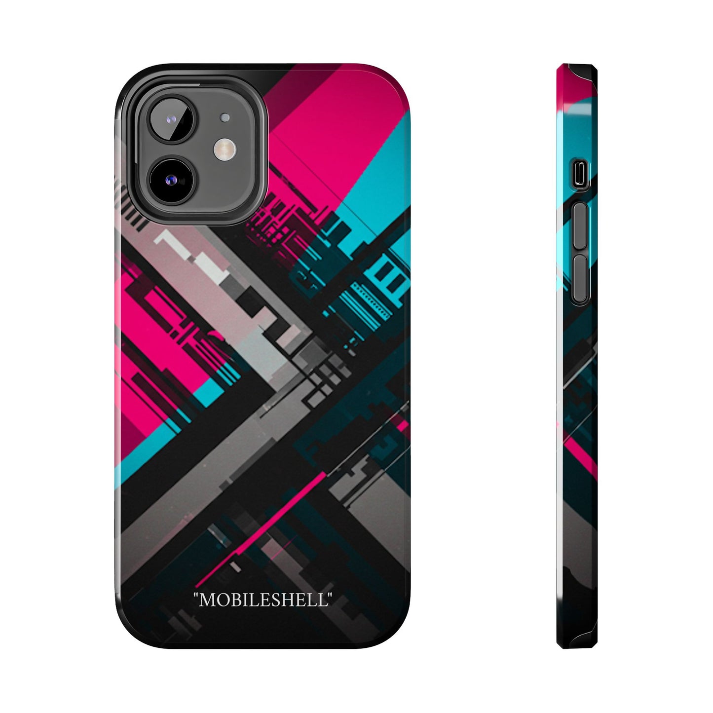 Abstract cyber tough phone case