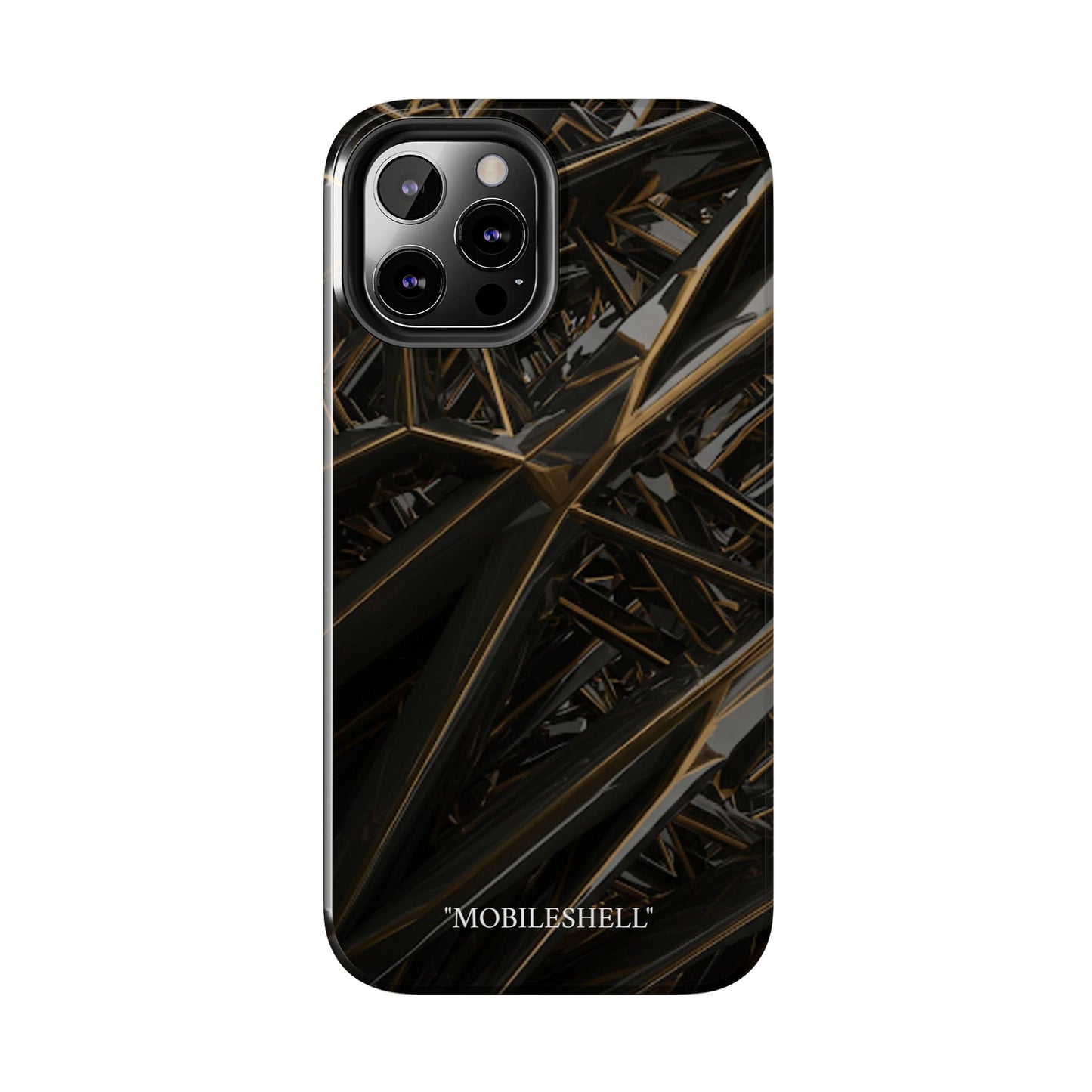 Abstract black gold pattern tough phone case