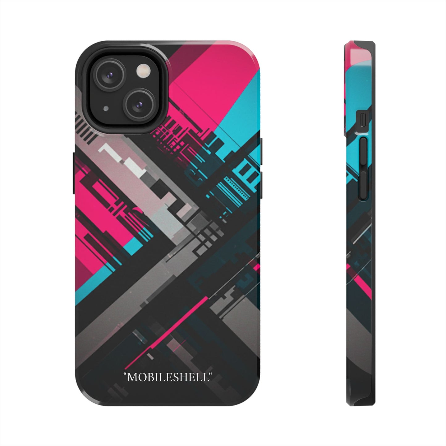 Abstract cyber tough phone case