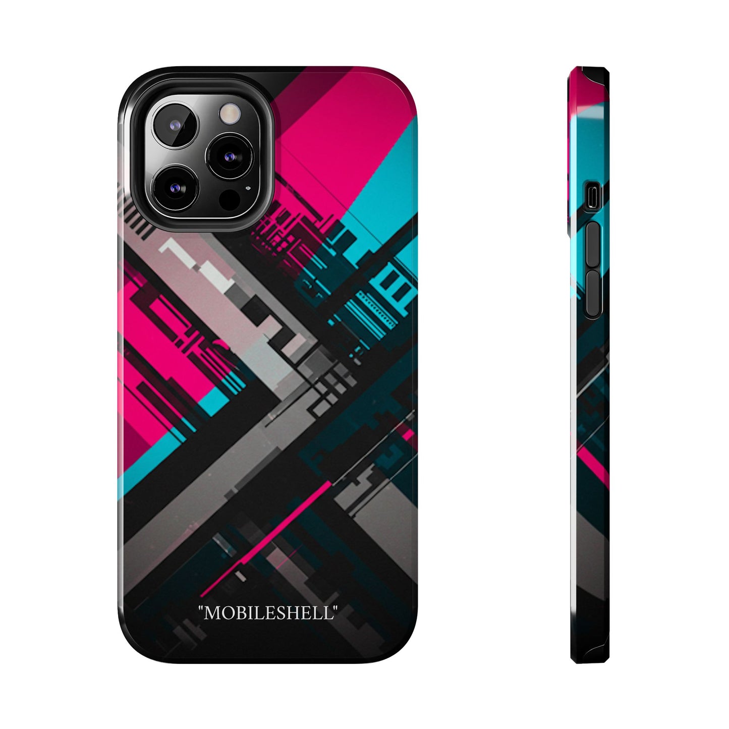 Abstract cyber tough phone case