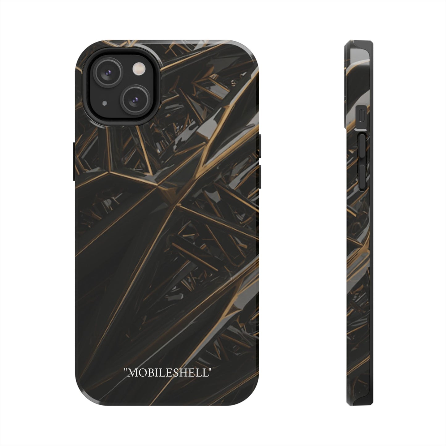 Abstract black gold pattern tough phone case