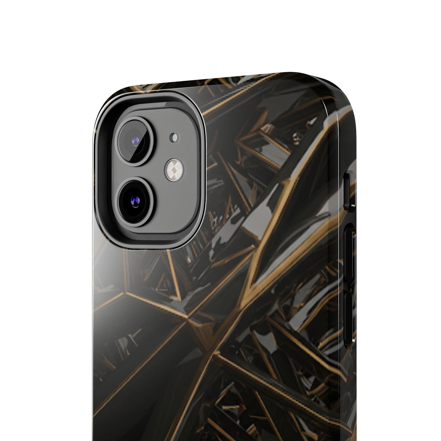 Abstract black gold pattern tough phone case