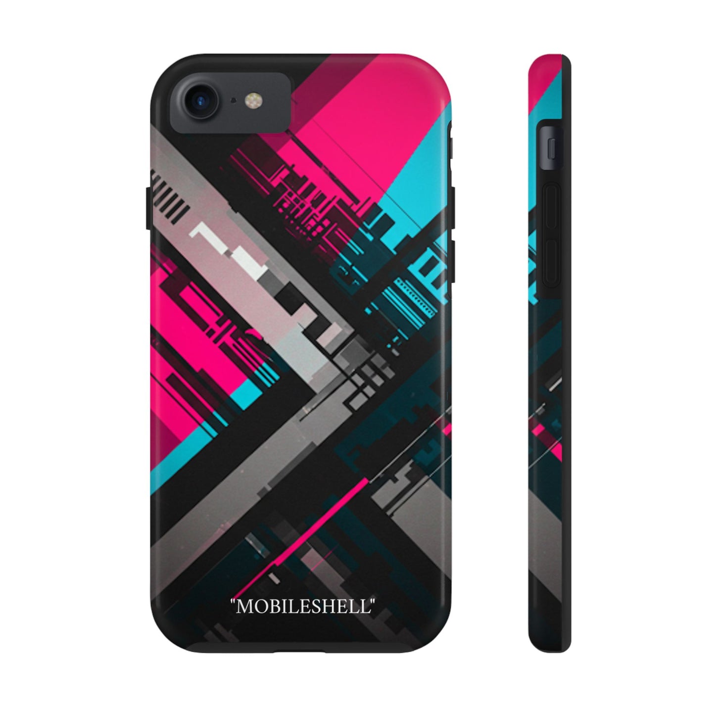 Abstract cyber tough phone case